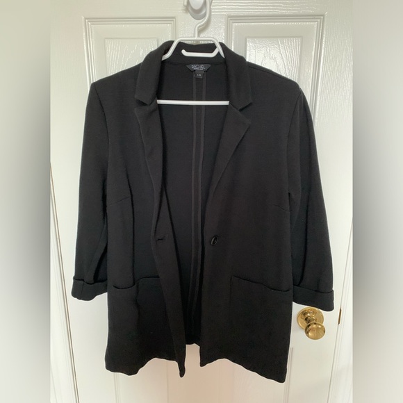 Rachel Roy Black Blazer Coatigan With Pockets - Picture 3 of 6